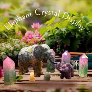 Elephant Crystal Display Set